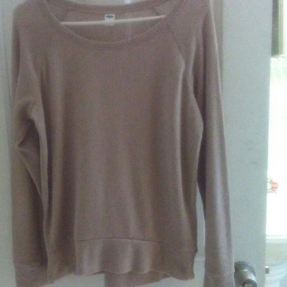 Ladies Tan Long Sleeve Sweater